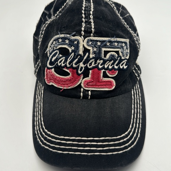 Vtg Y2K San Francisco California Embroidered Yukon Strap Distressed Baseball Hat - Picture 3 of 14